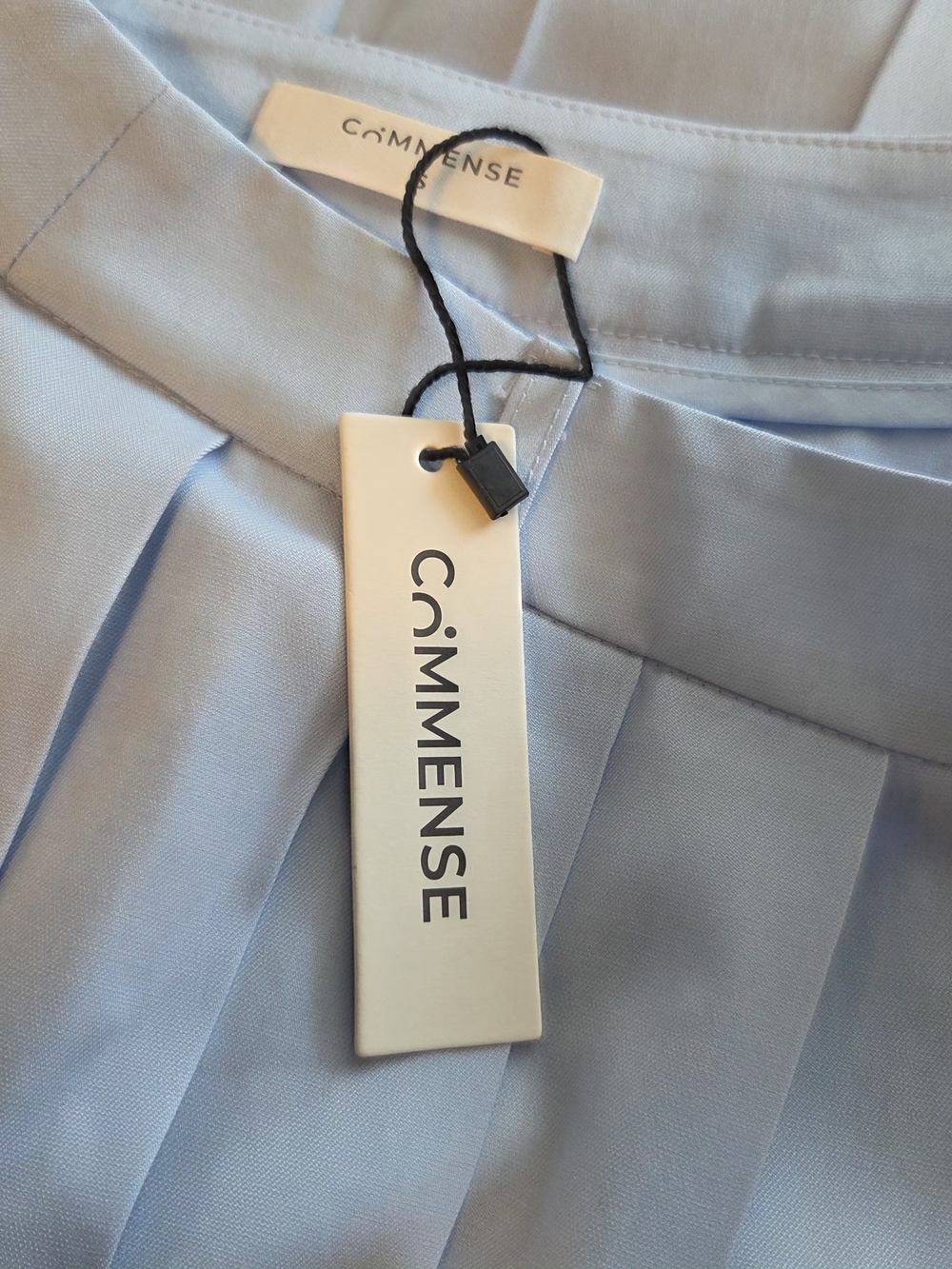 Commense Light Blue Asymmetrical Pleated Maxi Skirt - Picture 6 of 9